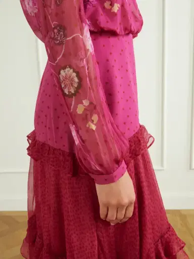 Saloni Jolie-c Asymmetric Tiered Floral-print Silk-georgette Maxi Dress | Thumbnail 5 Saloni Jolie-c Asymmetric Tiered Floral-print Silk-georgette Maxi Dress | Thumbnail 5
