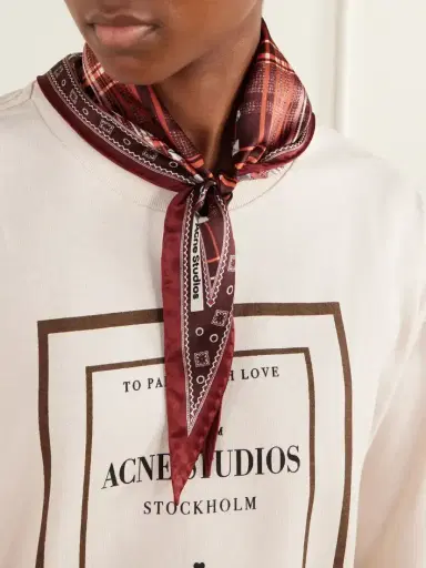 Acne Studios Checked Silk-satin Scarf | Thumbnail 2 Acne Studios Checked Silk-satin Scarf | Thumbnail 2