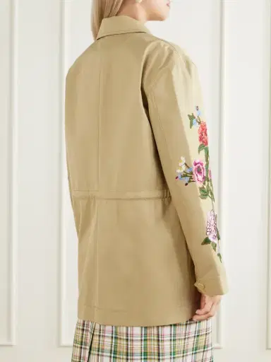 Carolina Herrera Floral-embroidered Cotton-gabardine Jacket | Thumbnail 4 Carolina Herrera Floral-embroidered Cotton-gabardine Jacket | Thumbnail 4