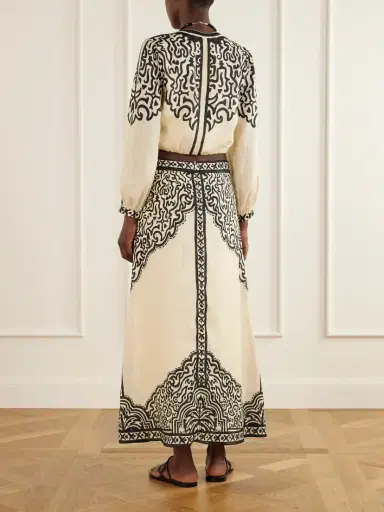 Johanna Ortiz Ancient Markings Tie-detailed Printed Linen Cropped Top | Thumbnail 3 Johanna Ortiz Ancient Markings Tie-detailed Printed Linen Cropped Top | Thumbnail 3