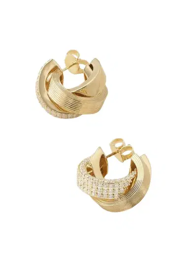 Sydney Evan Tri Linked 14-karat Gold And Diamonds Hoop Earrings | Thumbnail 1 Sydney Evan Tri Linked 14-karat Gold And Diamonds Hoop Earrings | Thumbnail 1