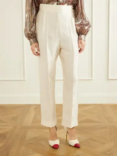 Valentino Garavani Polka-dot Silk Jacquard Straight-leg Pants | Thumbnail 3 Valentino Garavani Polka-dot Silk Jacquard Straight-leg Pants | Thumbnail 3