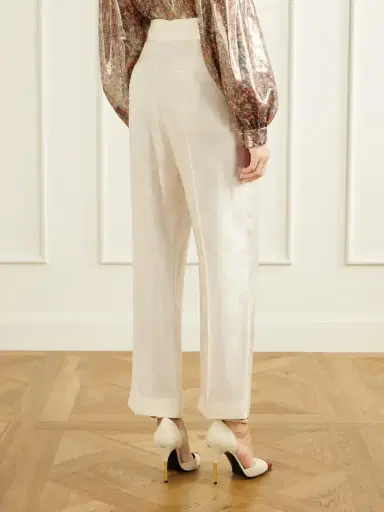 Valentino Garavani Polka-dot Silk Jacquard Straight-leg Pants | Thumbnail 4 Valentino Garavani Polka-dot Silk Jacquard Straight-leg Pants | Thumbnail 4