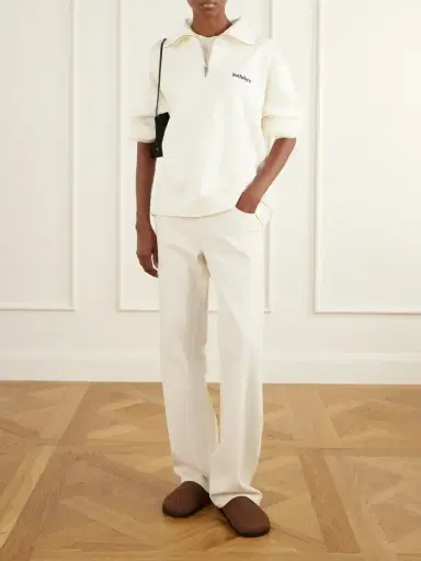 Frame + Sotheby's Cotton-jersey Half-zip Sweatshirt | Thumbnail 2 Frame + Sotheby's Cotton-jersey Half-zip Sweatshirt | Thumbnail 2