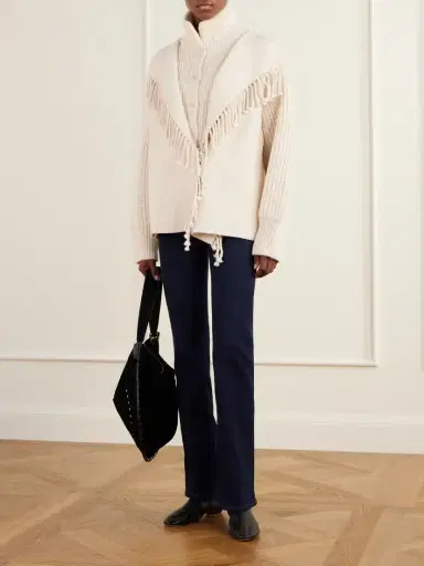 Frame Fringed Wool Cardigan | Thumbnail 2 Frame Fringed Wool Cardigan | Thumbnail 2