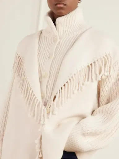 Frame Fringed Wool Cardigan | Thumbnail 4 Frame Fringed Wool Cardigan | Thumbnail 4