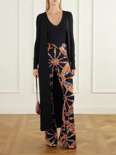 Dolce & Gabbana Organza Carretto Printed Flared Crepe Pants | Thumbnail 2 Dolce & Gabbana Organza Carretto Printed Flared Crepe Pants | Thumbnail 2