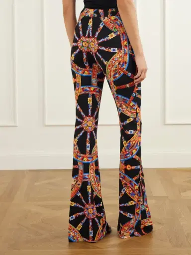 Dolce & Gabbana Organza Carretto Printed Flared Crepe Pants | Thumbnail 4 Dolce & Gabbana Organza Carretto Printed Flared Crepe Pants | Thumbnail 4