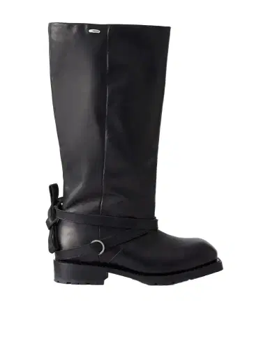 Our Legacy High Engine Tie-embellished Leather Knee Boots | Thumbnail 1 Our Legacy High Engine Tie-embellished Leather Knee Boots | Thumbnail 1