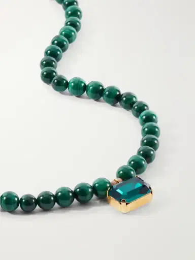Jennifer Behr Sidonie Gold-tone Malachite And Crystal Necklace | Thumbnail 4 Jennifer Behr Sidonie Gold-tone Malachite And Crystal Necklace | Thumbnail 4