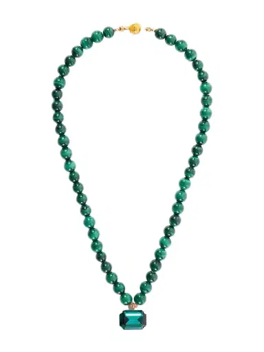 Jennifer Behr Sidonie Gold-tone Malachite And Crystal Necklace | Thumbnail 1 Jennifer Behr Sidonie Gold-tone Malachite And Crystal Necklace | Thumbnail 1