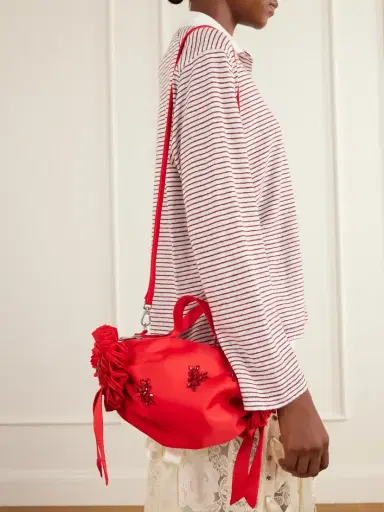 Simone Rocha Double Ribbon Rosette Crystal-embellished Satin Shoulder Bag | Thumbnail 2 Simone Rocha Double Ribbon Rosette Crystal-embellished Satin Shoulder Bag | Thumbnail 2