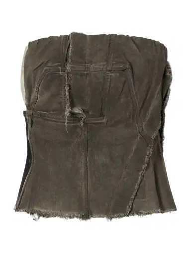 Rick Owens Drkshdw Paneled Frayed Stretch-denim Top | Thumbnail 1 Rick Owens Drkshdw Paneled Frayed Stretch-denim Top | Thumbnail 1