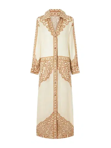 Johanna Ortiz Modern Markings Printed Linen Dress | Thumbnail 1 Johanna Ortiz Modern Markings Printed Linen Dress | Thumbnail 1