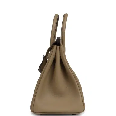 HERMÈS Hermes Birkin 25 Eclat Beige Marfa, Gris Pale Swift Palladium Hardware | Thumbnail 3 HERMÈS Hermes Birkin 25 Eclat Beige Marfa, Gris Pale Swift Palladium Hardware | Thumbnail 3