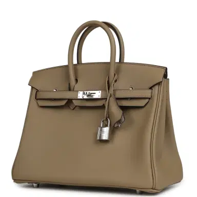 HERMÈS Hermes Birkin 25 Eclat Beige Marfa, Gris Pale Swift Palladium Hardware | Thumbnail 5 HERMÈS Hermes Birkin 25 Eclat Beige Marfa, Gris Pale Swift Palladium Hardware | Thumbnail 5