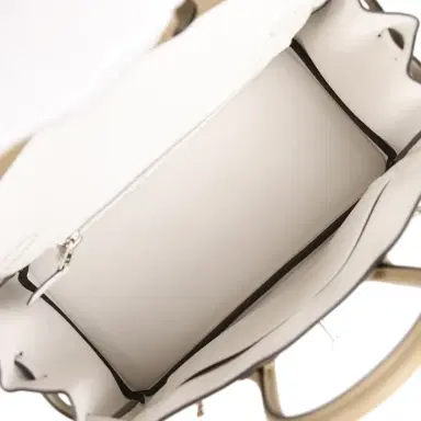 HERMÈS Hermes Birkin 25 Eclat Beige Marfa, Gris Pale Swift Palladium Hardware | Thumbnail 9 HERMÈS Hermes Birkin 25 Eclat Beige Marfa, Gris Pale Swift Palladium Hardware | Thumbnail 9