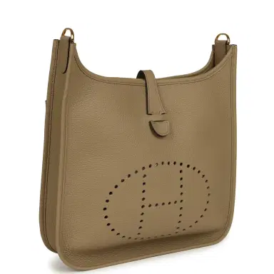 HERMÈS Hermes Evelyne III PM Beige Marfa Clemence Gold Hardware | Thumbnail 2 HERMÈS Hermes Evelyne III PM Beige Marfa Clemence Gold Hardware | Thumbnail 2