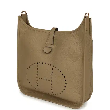 HERMÈS Hermes Evelyne III PM Beige Marfa Clemence Gold Hardware | Thumbnail 5 HERMÈS Hermes Evelyne III PM Beige Marfa Clemence Gold Hardware | Thumbnail 5