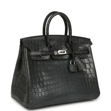 HERMÈS Pre-owned Hermes Birkin 25 Plomb Matte Niloticus Crocodile Palladium Hardware | Thumbnail 2 HERMÈS Pre-owned Hermes Birkin 25 Plomb Matte Niloticus Crocodile Palladium Hardware | Thumbnail 2