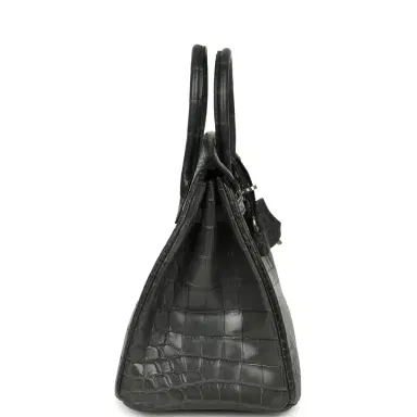 HERMÈS Pre-owned Hermes Birkin 25 Plomb Matte Niloticus Crocodile Palladium Hardware | Thumbnail 3 HERMÈS Pre-owned Hermes Birkin 25 Plomb Matte Niloticus Crocodile Palladium Hardware | Thumbnail 3