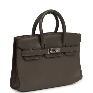 HERMÈS Pre-owned Hermes Micro Birkin 15 Etain Swift Palladium Hardware | Thumbnail 2 HERMÈS Pre-owned Hermes Micro Birkin 15 Etain Swift Palladium Hardware | Thumbnail 2