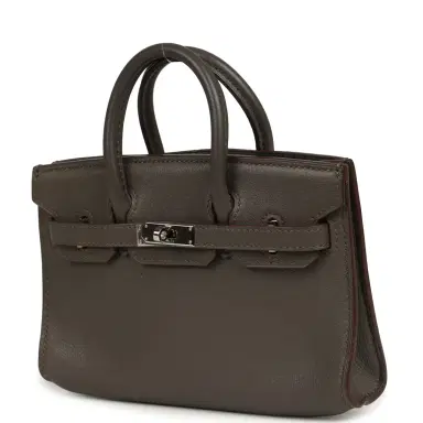 HERMÈS Pre-owned Hermes Micro Birkin 15 Etain Swift Palladium Hardware | Thumbnail 5 HERMÈS Pre-owned Hermes Micro Birkin 15 Etain Swift Palladium Hardware | Thumbnail 5