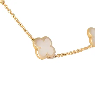 Van Cleef & Arpels Pre-owned Van Cleef & Arpels Pure Alhambra 9 Motif Necklace Mother of Pearl 18K Yellow Gold | Thumbnail 3 Van Cleef & Arpels Pre-owned Van Cleef & Arpels Pure Alhambra 9 Motif Necklace Mother of Pearl 18K Yellow Gold | Thumbnail 3