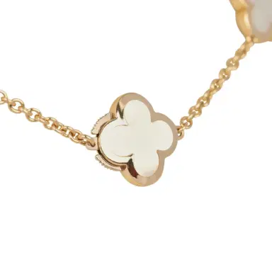 Van Cleef & Arpels Pre-owned Van Cleef & Arpels Pure Alhambra 9 Motif Necklace Mother of Pearl 18K Yellow Gold | Thumbnail 5 Van Cleef & Arpels Pre-owned Van Cleef & Arpels Pure Alhambra 9 Motif Necklace Mother of Pearl 18K Yellow Gold | Thumbnail 5