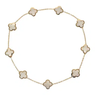 Van Cleef & Arpels Pre-owned Van Cleef & Arpels Pure Alhambra 9 Motif Necklace Mother of Pearl 18K Yellow Gold | Thumbnail 1 Van Cleef & Arpels Pre-owned Van Cleef & Arpels Pure Alhambra 9 Motif Necklace Mother of Pearl 18K Yellow Gold | Thumbnail 1