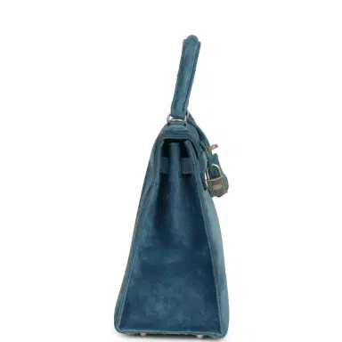 HERMÈS Vintage Hermes Kelly Sellier 25 Bleu Thalassa Doblis Brushed Palladium Hardware | Thumbnail 3 HERMÈS Vintage Hermes Kelly Sellier 25 Bleu Thalassa Doblis Brushed Palladium Hardware | Thumbnail 3