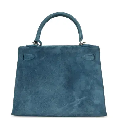 HERMÈS Vintage Hermes Kelly Sellier 25 Bleu Thalassa Doblis Brushed Palladium Hardware | Thumbnail 4 HERMÈS Vintage Hermes Kelly Sellier 25 Bleu Thalassa Doblis Brushed Palladium Hardware | Thumbnail 4