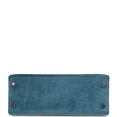 HERMÈS Vintage Hermes Kelly Sellier 25 Bleu Thalassa Doblis Brushed Palladium Hardware | Thumbnail 6 HERMÈS Vintage Hermes Kelly Sellier 25 Bleu Thalassa Doblis Brushed Palladium Hardware | Thumbnail 6