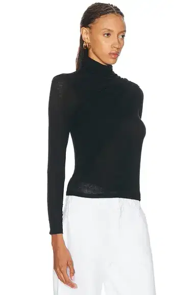 ENZA COSTA Sheer Cashmere Jersey Bandana Turtleneck Top | Thumbnail 2 ENZA COSTA Sheer Cashmere Jersey Bandana Turtleneck Top | Thumbnail 2