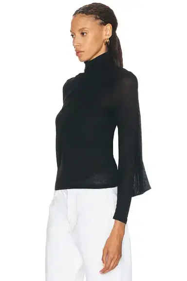 ENZA COSTA Sheer Cashmere Jersey Bandana Turtleneck Top | Thumbnail 3 ENZA COSTA Sheer Cashmere Jersey Bandana Turtleneck Top | Thumbnail 3