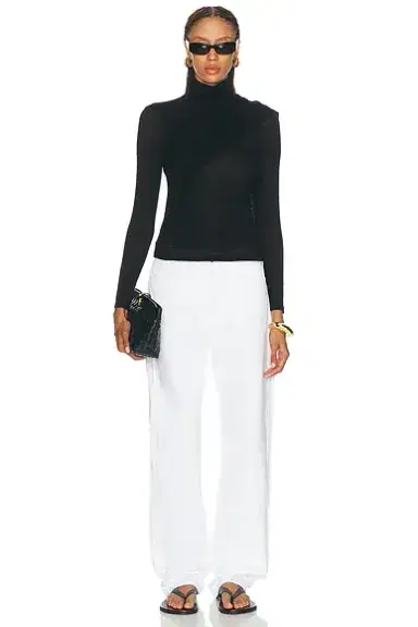 ENZA COSTA Sheer Cashmere Jersey Bandana Turtleneck Top | Thumbnail 5 ENZA COSTA Sheer Cashmere Jersey Bandana Turtleneck Top | Thumbnail 5