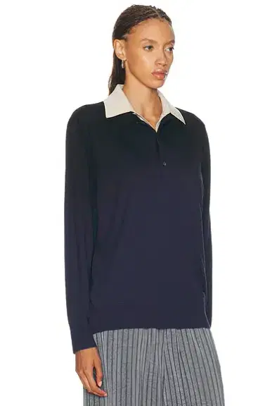 Acne Studios Koyat Silk Wool Polo Sweater | Thumbnail 2 Acne Studios Koyat Silk Wool Polo Sweater | Thumbnail 2