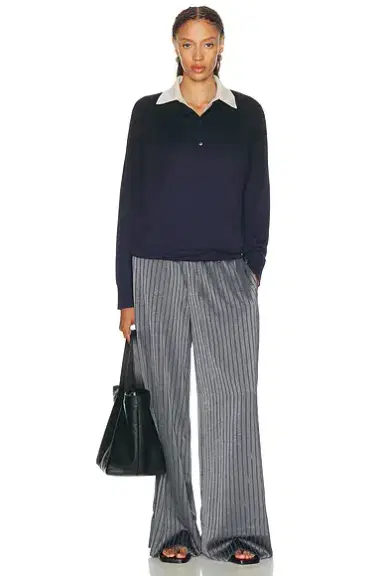 Acne Studios Koyat Silk Wool Polo Sweater | Thumbnail 4 Acne Studios Koyat Silk Wool Polo Sweater | Thumbnail 4