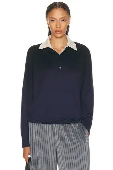 Acne Studios Koyat Silk Wool Polo Sweater | Thumbnail 1 Acne Studios Koyat Silk Wool Polo Sweater | Thumbnail 1