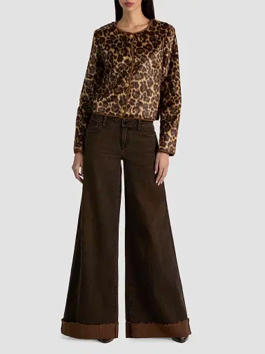 Alice + Olivia Women's Alma Leopard Print Faux-Fur Cardigan - Spotted Leopard | Thumbnail 2 Alice + Olivia Women's Alma Leopard Print Faux-Fur Cardigan - Spotted Leopard | Thumbnail 2