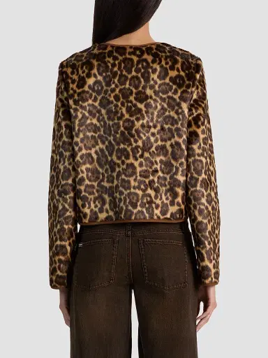 Alice + Olivia Women's Alma Leopard Print Faux-Fur Cardigan - Spotted Leopard | Thumbnail 3 Alice + Olivia Women's Alma Leopard Print Faux-Fur Cardigan - Spotted Leopard | Thumbnail 3