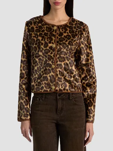 Alice + Olivia Women's Alma Leopard Print Faux-Fur Cardigan - Spotted Leopard | Thumbnail 4 Alice + Olivia Women's Alma Leopard Print Faux-Fur Cardigan - Spotted Leopard | Thumbnail 4