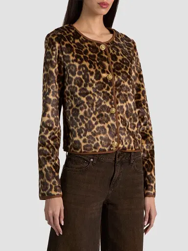 Alice + Olivia Women's Alma Leopard Print Faux-Fur Cardigan - Spotted Leopard | Thumbnail 6 Alice + Olivia Women's Alma Leopard Print Faux-Fur Cardigan - Spotted Leopard | Thumbnail 6