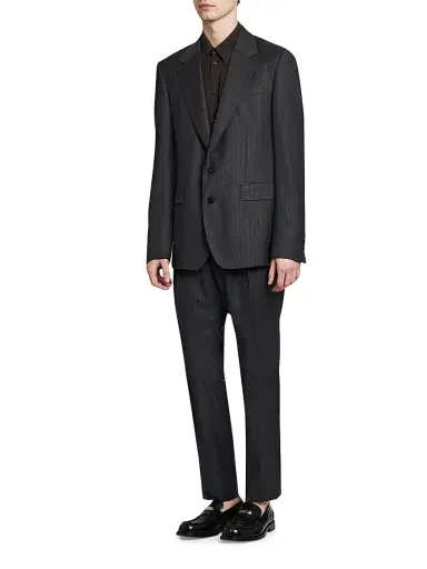 Dolce & Gabbana Men's Striped Virgin Wool Blazer - Rigato | Thumbnail 2 Dolce & Gabbana Men's Striped Virgin Wool Blazer - Rigato | Thumbnail 2