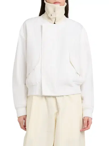 Bottega Veneta Women's Intrecciato-Collar Cotton Blouson Jacket - White | Thumbnail 6 Bottega Veneta Women's Intrecciato-Collar Cotton Blouson Jacket - White | Thumbnail 6