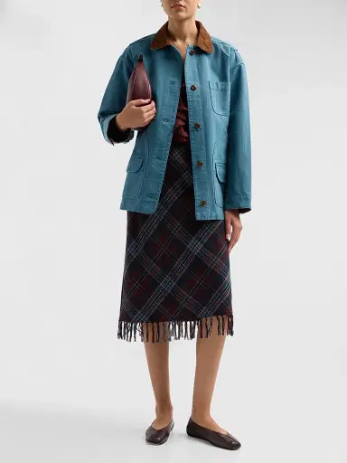 DÔEN Women's Pascale Contrast Collar Jacket - Caspian Blue | Thumbnail 2 DÔEN Women's Pascale Contrast Collar Jacket - Caspian Blue | Thumbnail 2