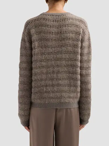 Fabiana Filippi Women's Sequined Striped Wool-Blend Sweater - Falcon | Thumbnail 3 Fabiana Filippi Women's Sequined Striped Wool-Blend Sweater - Falcon | Thumbnail 3