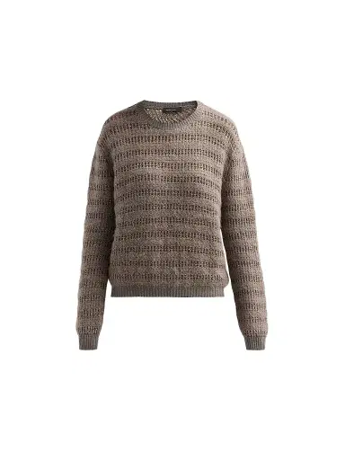 Fabiana Filippi Women's Sequined Striped Wool-Blend Sweater - Falcon | Thumbnail 1 Fabiana Filippi Women's Sequined Striped Wool-Blend Sweater - Falcon | Thumbnail 1