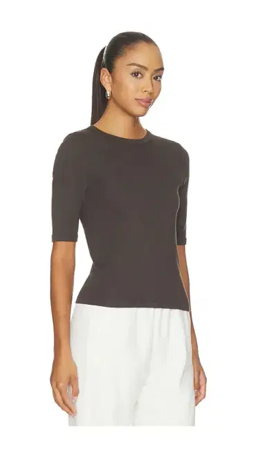 Enza Costa Supima Cotton New Classic Half Sleeve Tee | Thumbnail 2 Enza Costa Supima Cotton New Classic Half Sleeve Tee | Thumbnail 2