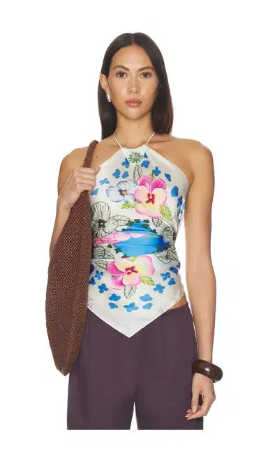 VERANDAH Hydrangea Crystal Scarf Blouse | Thumbnail 1 VERANDAH Hydrangea Crystal Scarf Blouse | Thumbnail 1